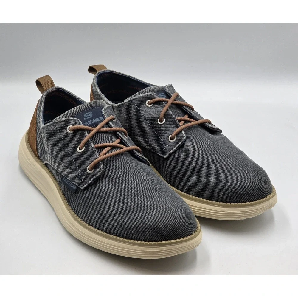 Skechers Men's Status 2.0 Pexton Casual Oxford Shoe Navy 65910 US Men's Size 9.5